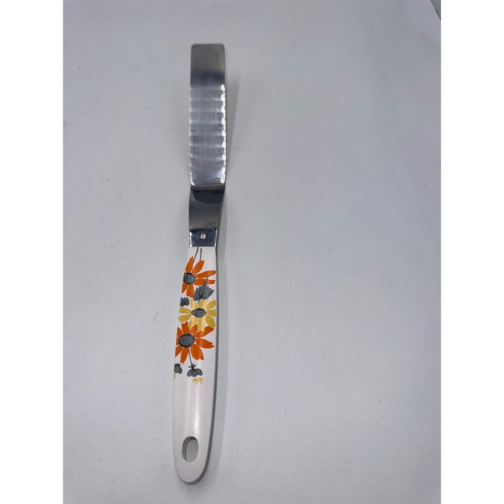 Vintage Icing Spatula White  Retro Daisy Floral Offset Spreader